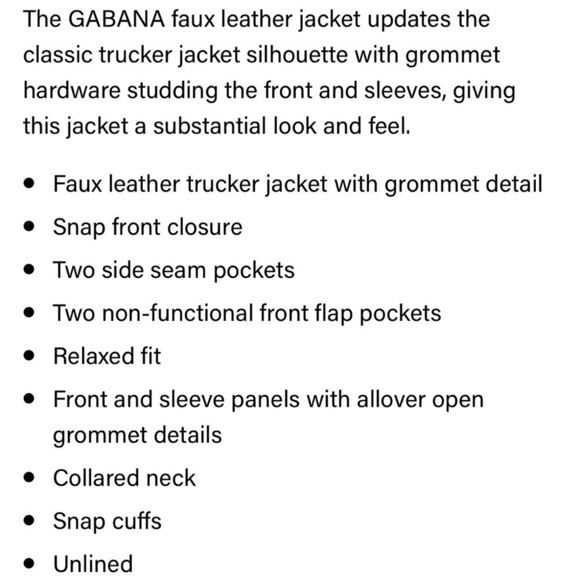 NWT Steve Madden Gabana Faux Leather Grommet Jacket Oversized XS - Picture 5 of 14